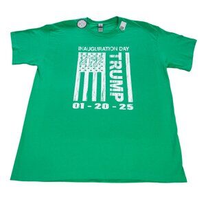 Rapid Dominance Mens Large Inauguration Trump Green White Graphic Tee T Shirt